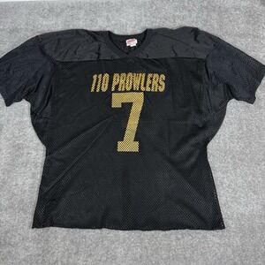 Vintage Johnny Mac's Jersey Mens XXL Black 110 Prowlers Big Iron USA Made Hockey